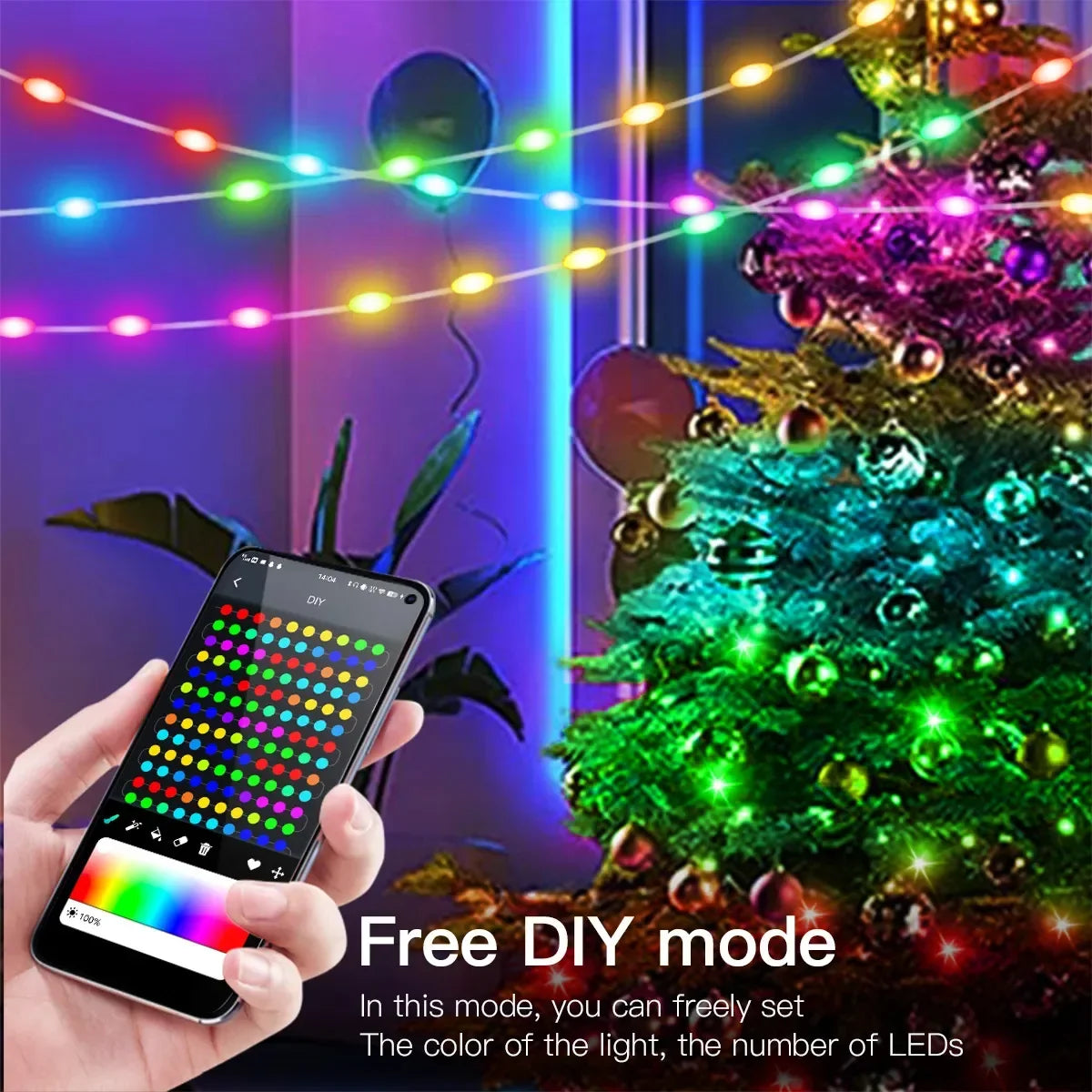 RGBIC Christmas Bluetooth String Lights
